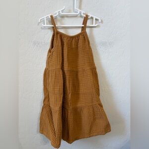 Kids Tiered Gauze Dress in Brown